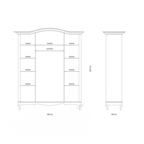 Шкаф 4 "Авиньон 5" по цене 109200 рублей - Мебель Авиньон в интернет магазине 'Массив и Я'